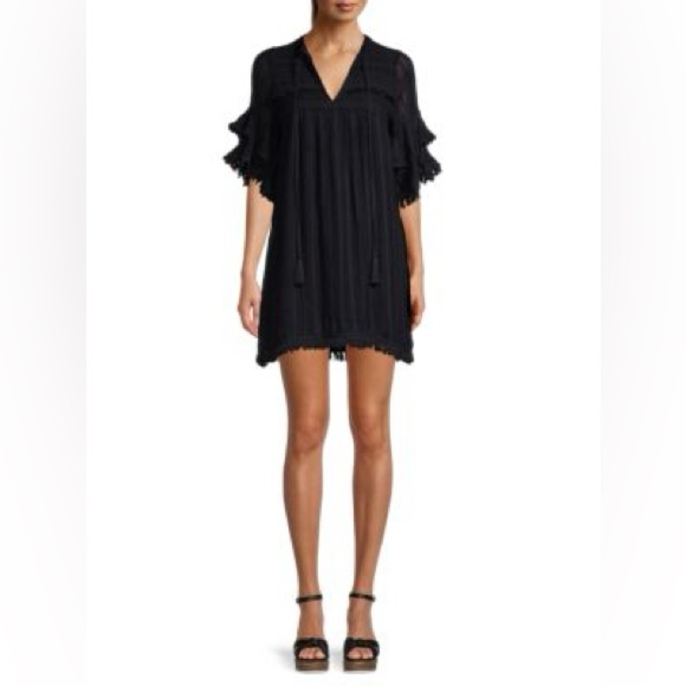 Allison New York Embroidered Shift Dress Black Size XS